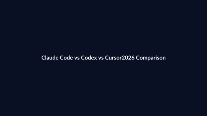 Claude Code vs Codex vs Cursor comparison for AI coding agents in 2026