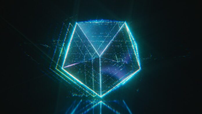 Abstract cybersecurity visualization illustrating protection against AI model distillation attacks